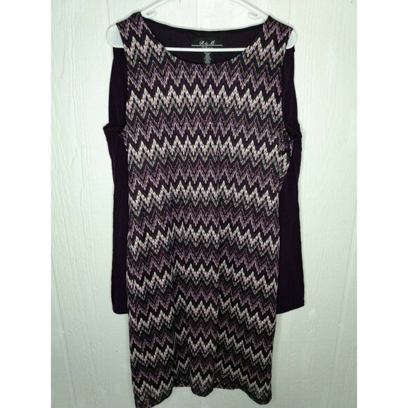 R & M Collection Women 14P Petite Purple Gold Sheath Dress w/ Jacket Knee Length - Picture 4 of 6